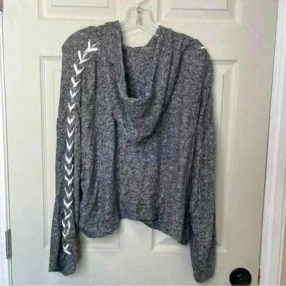 The Kooples Sport HOODIE WITH LEATHER LACING Sz 1 - Picture 9 of 9